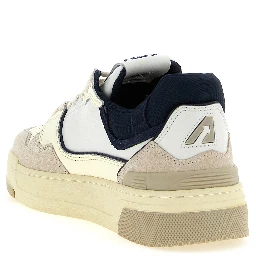 Blue Cowhide Low Top Sneakers