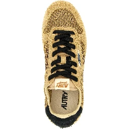 Beige Cotton Athletic Sneakers
