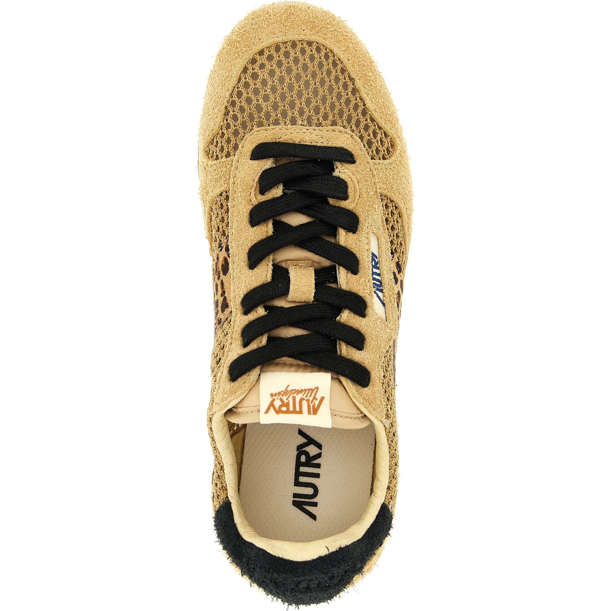 Beige Cotton Athletic Sneakers