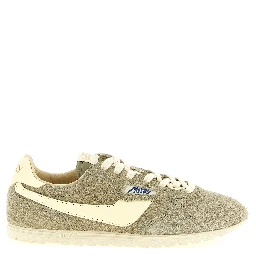 Gray Cowhide Athletic Sneakers
