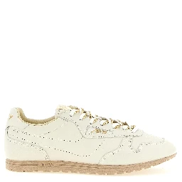 Beige Cowhide Low Top Sneakers