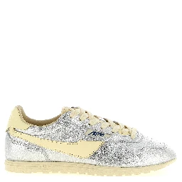 Silver Cowhide Low Top Sneakers