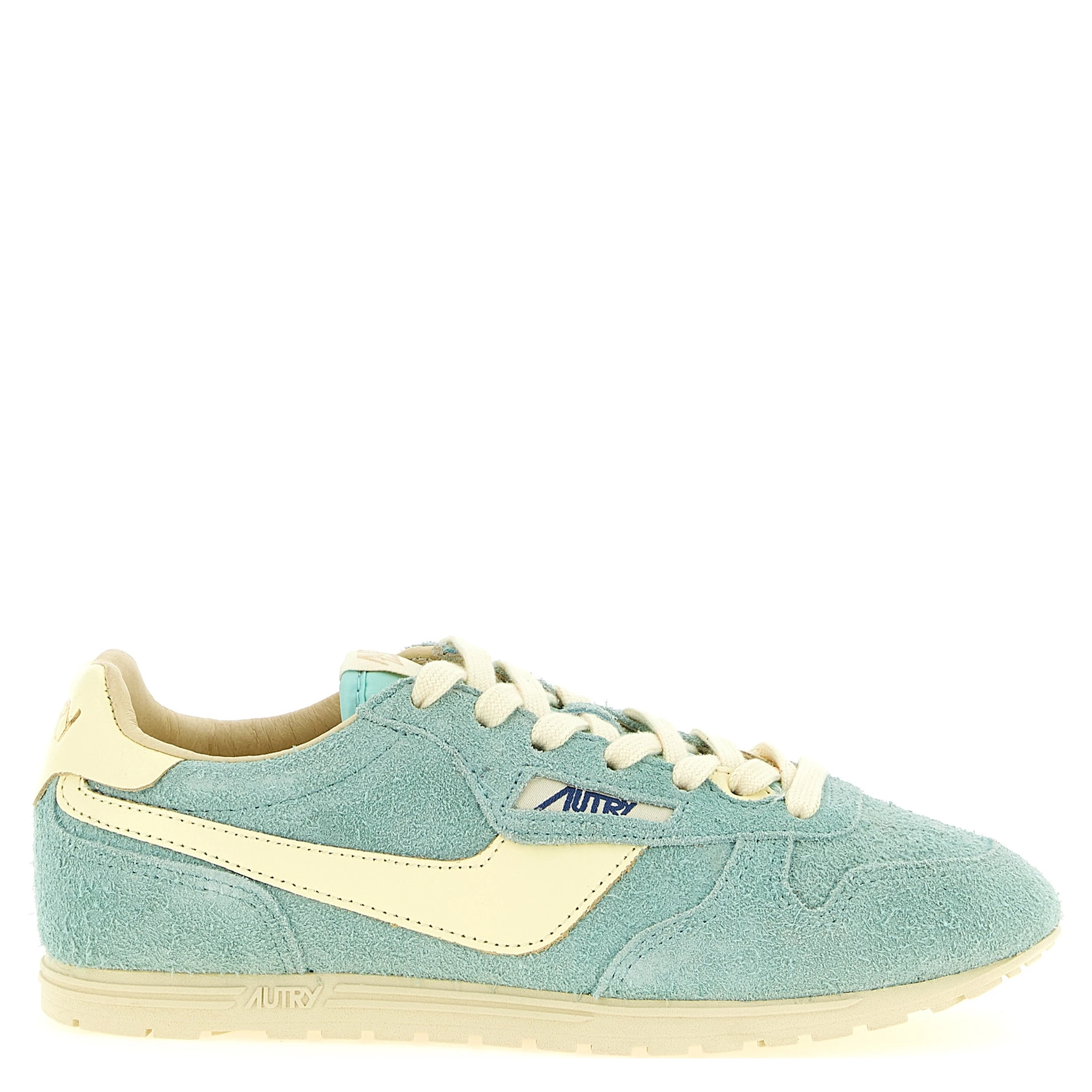 Blue Cowhide Low Top Sneakers