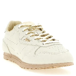 Beige Cowhide Low Top Sneakers