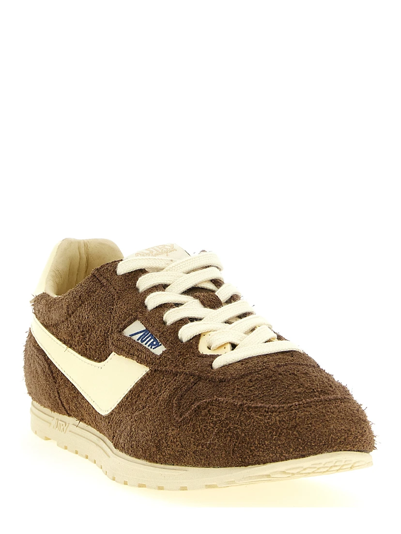 Brown Cowhide Athletic Sneakers