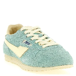Blue Cowhide Low Top Sneakers