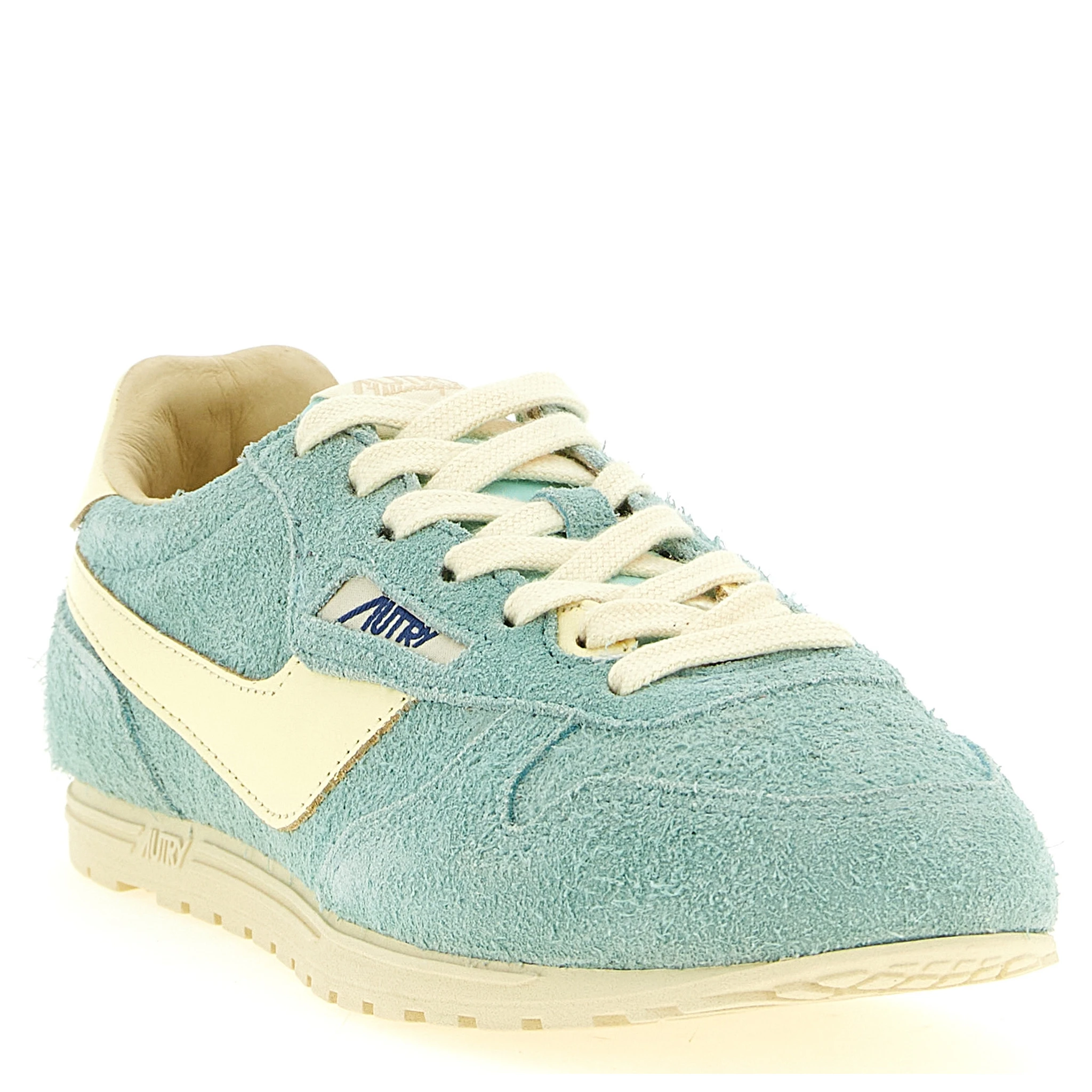 Blue Cowhide Low Top Sneakers