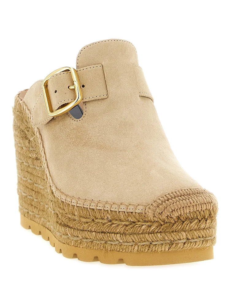 Beige Viscose Wedge Sandals alternative