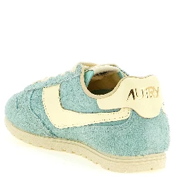 Blue Cowhide Low Top Sneakers