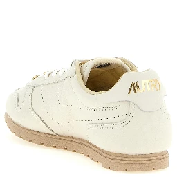 Beige Cowhide Low Top Sneakers
