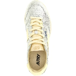 Silver Cowhide Low Top Sneakers