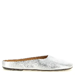 Silver Calfskin Mules