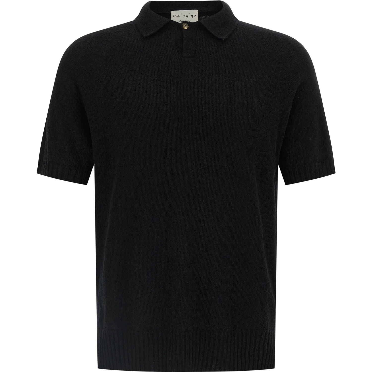 Black Cotton Polo Shirt