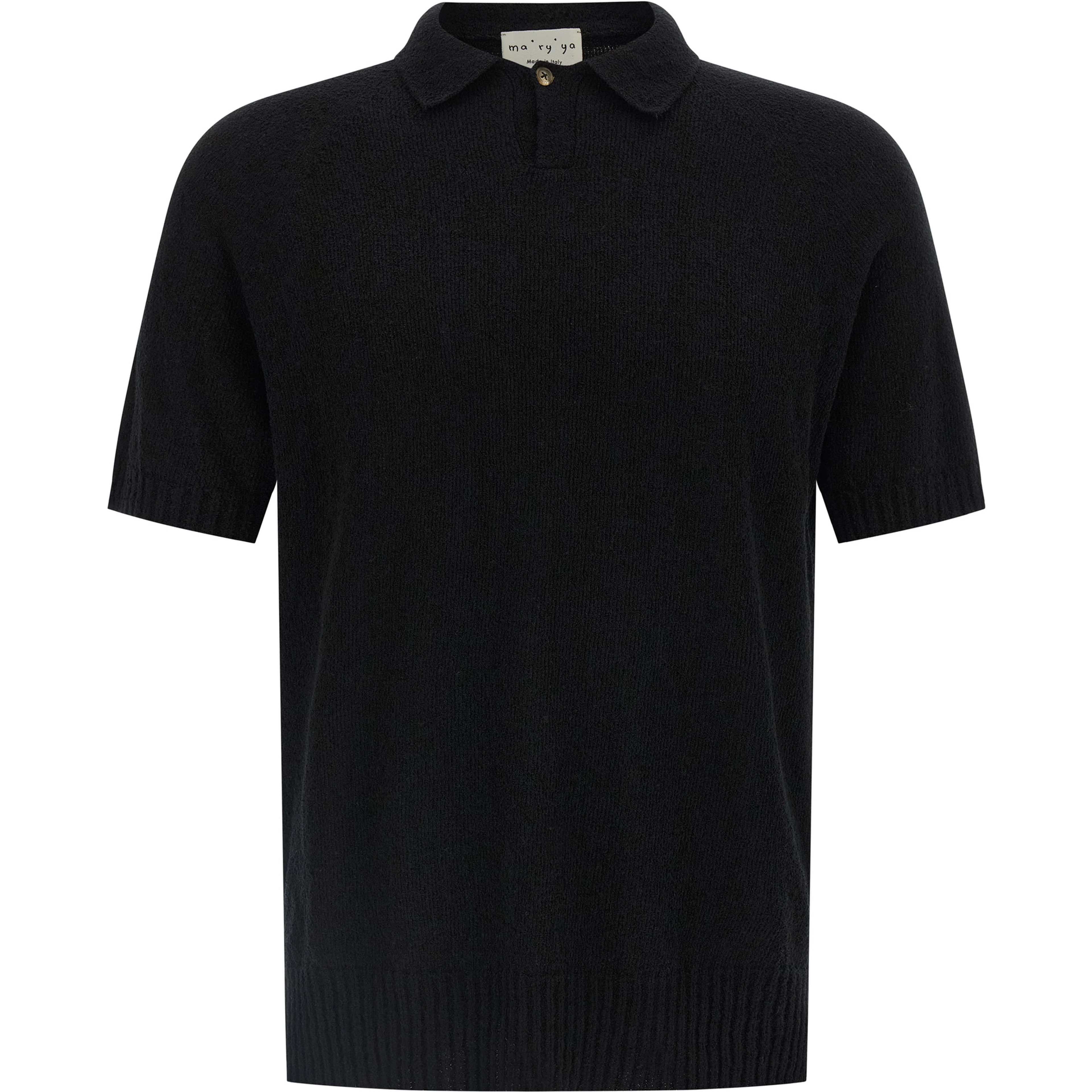 Black Cotton Polo Shirt