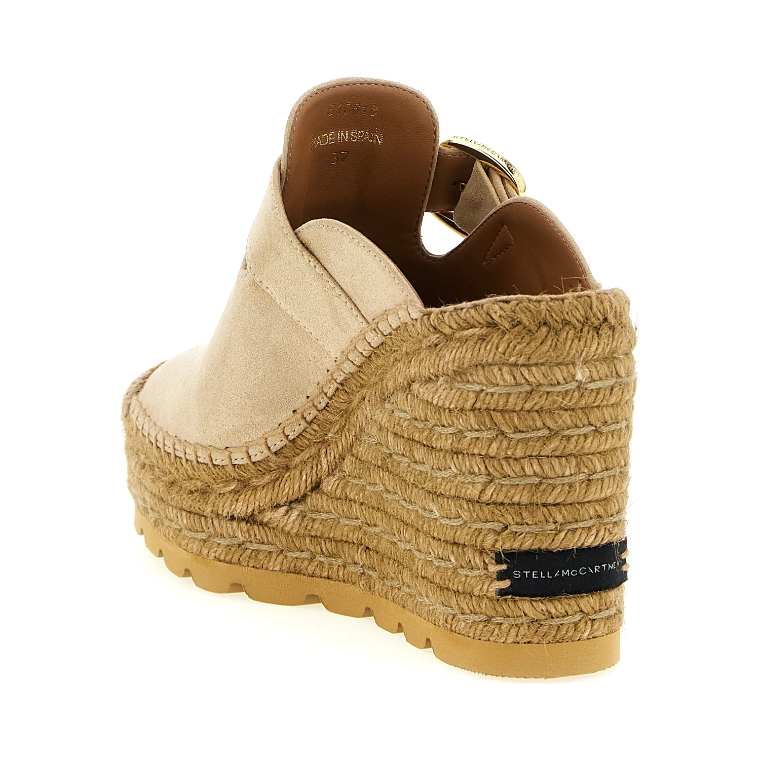Beige Viscose Wedge Sandals