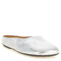 Silver Calfskin Mules