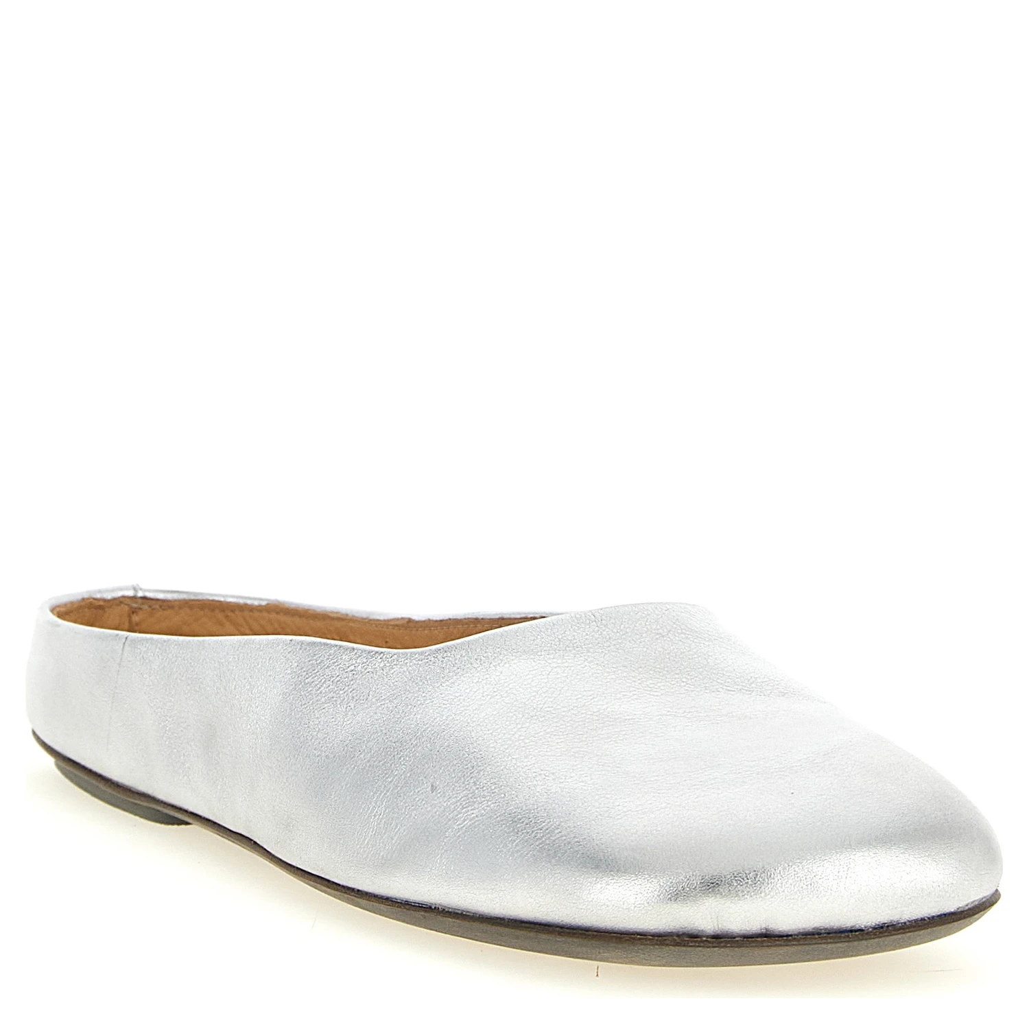 Silver Calfskin Mules