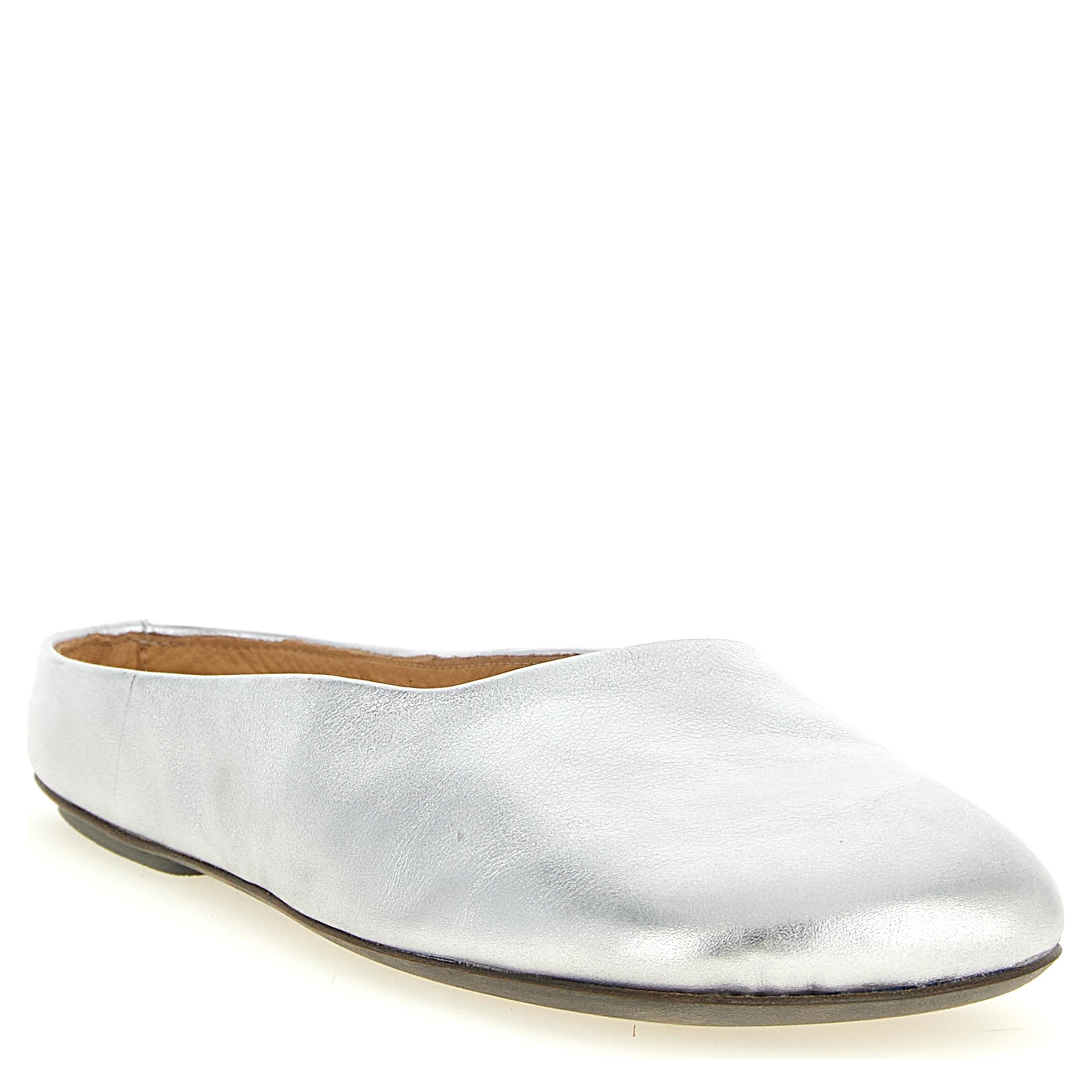 Silver Calfskin Mules