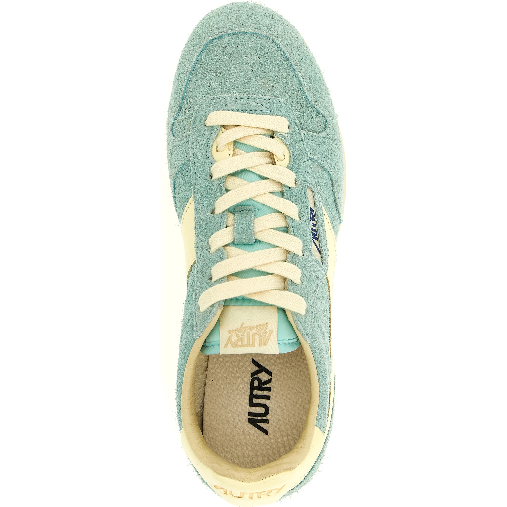 Blue Cowhide Low Top Sneakers