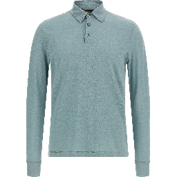 Blue Cotton Polo Shirt
