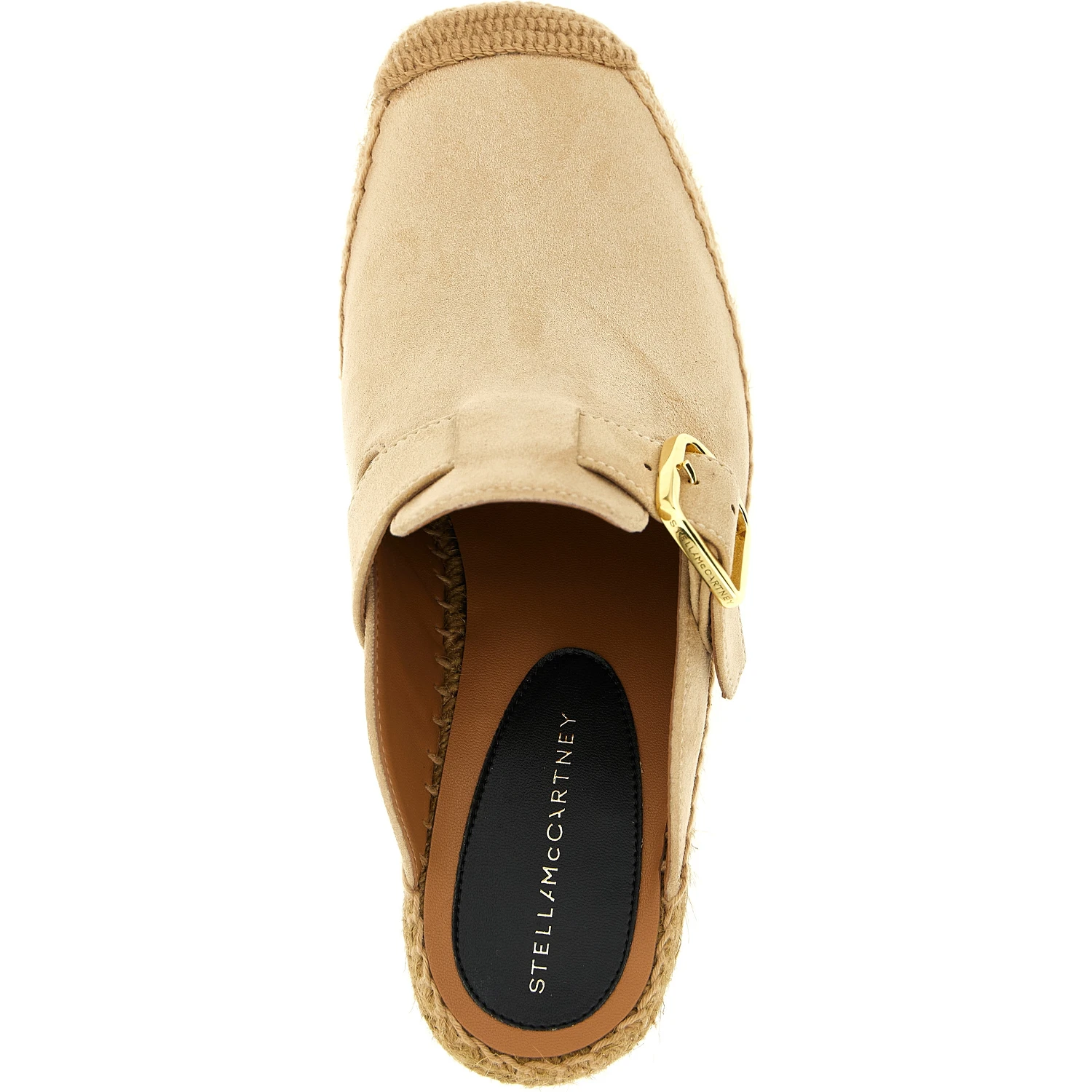 Beige Viscose Wedge Sandals