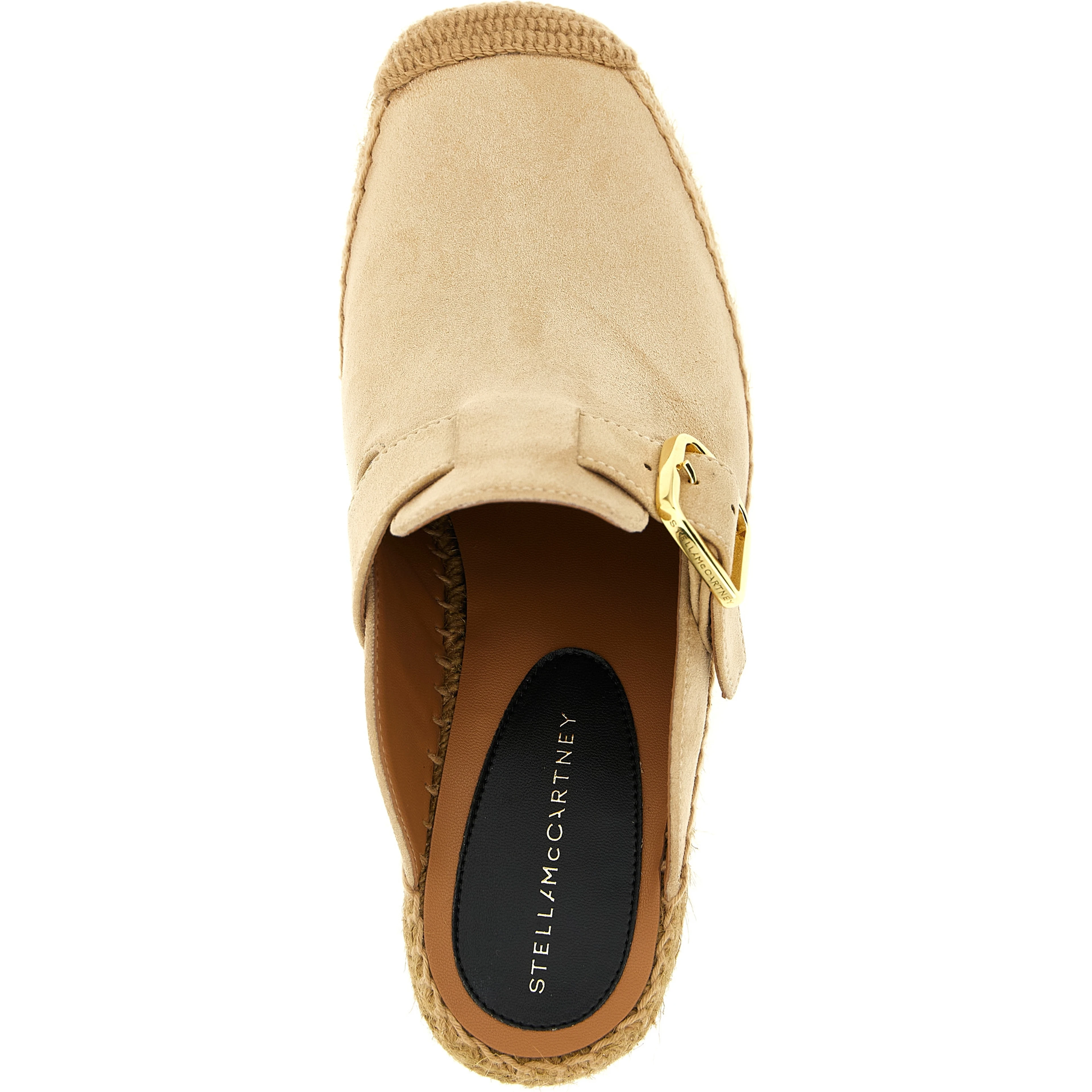 Beige Viscose Wedge Sandals