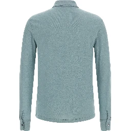 Blue Cotton Polo Shirt