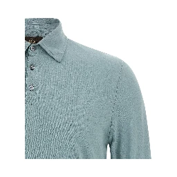 Blue Cotton Polo Shirt