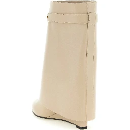Beige Calfskin Ankle Boots
