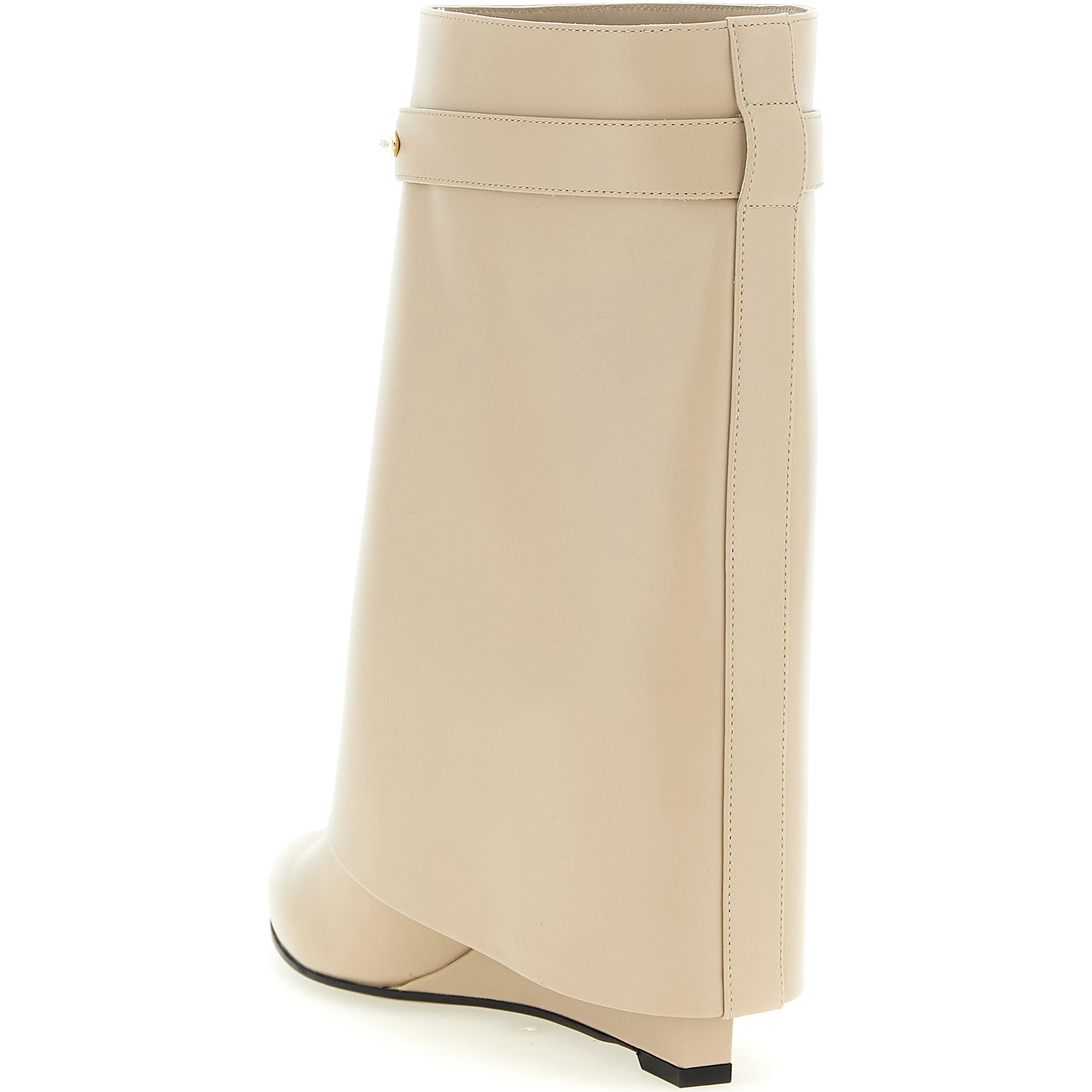 Beige Calfskin Ankle Boots