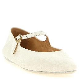 Beige Calfskin Ballet Flats
