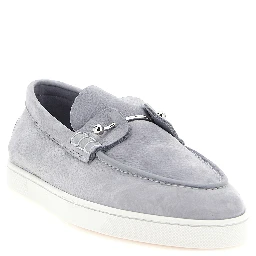 Gray Calfskin Slip-On Loafers