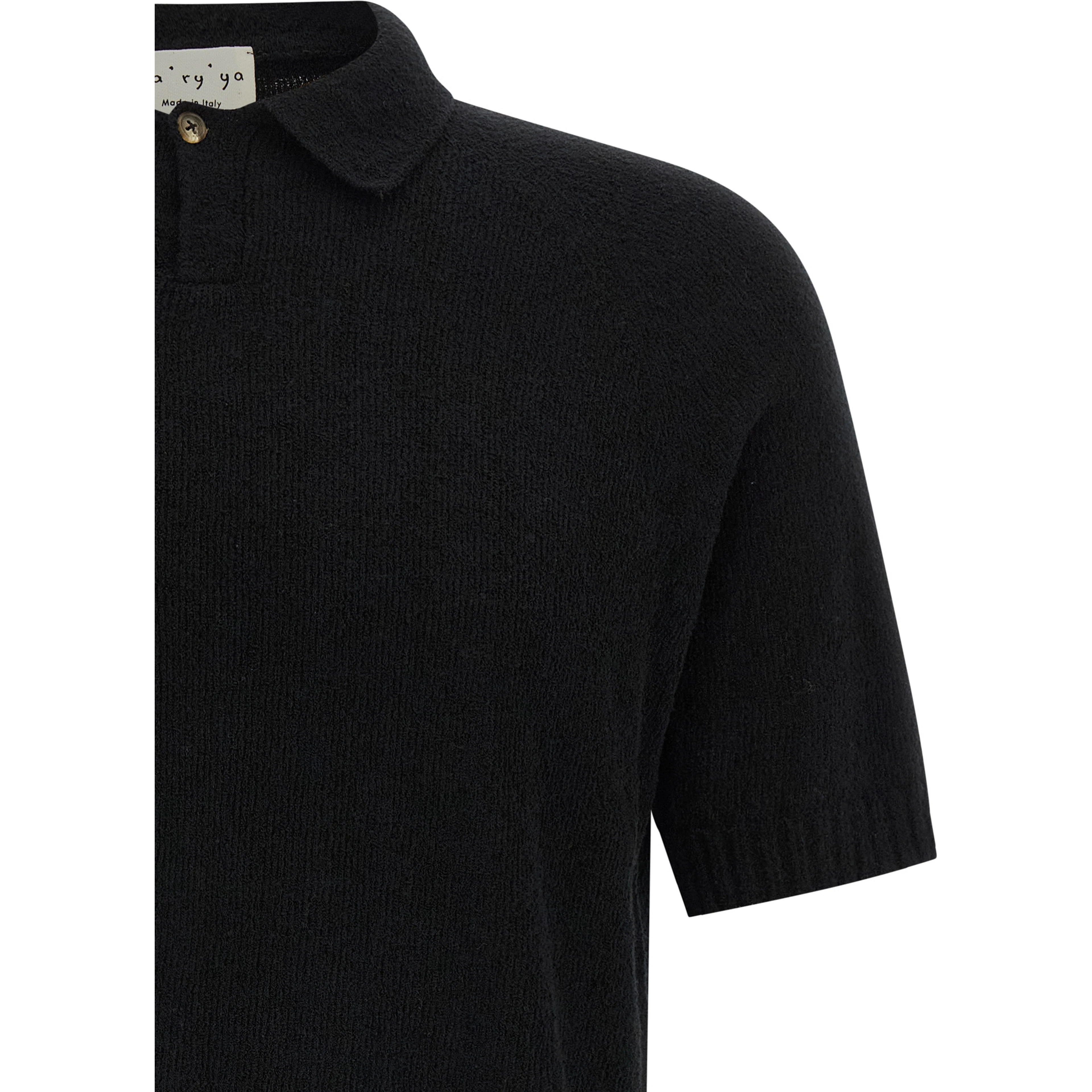 Black Cotton Polo Shirt