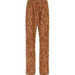 Brown Viscose Casual Pants