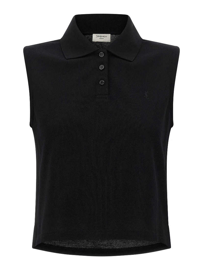 Black Cotton Polo Shirt