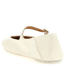 Beige Calfskin Ballet Flats