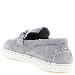 Gray Calfskin Slip-On Loafers