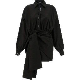 Black Polyester Short Dress