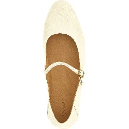 Beige Calfskin Ballet Flats