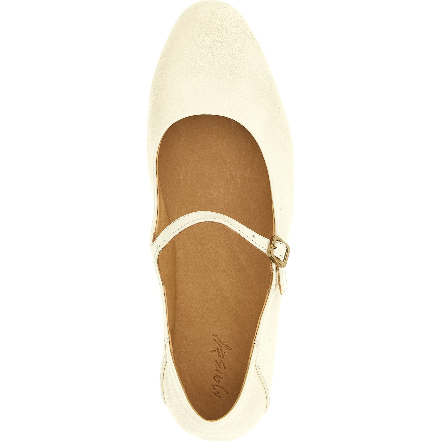 Beige Calfskin Ballet Flats