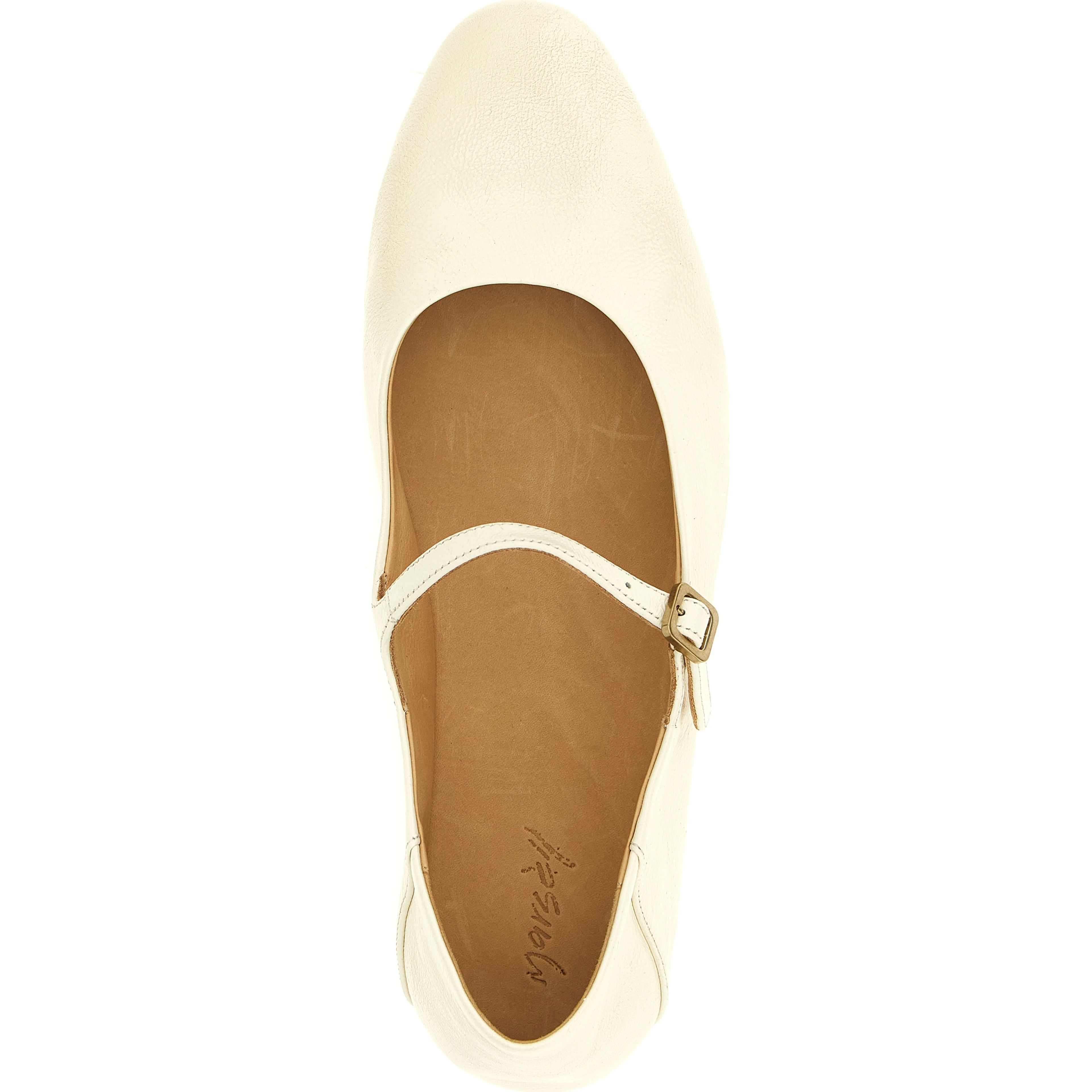 Beige Calfskin Ballet Flats