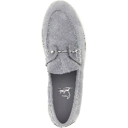 Gray Calfskin Slip-On Loafers