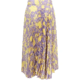 Purple Recycled Polyester Midi Skirt