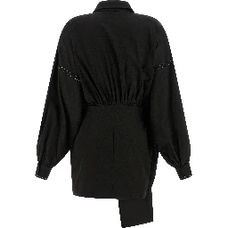 Black Polyester Short Dress
