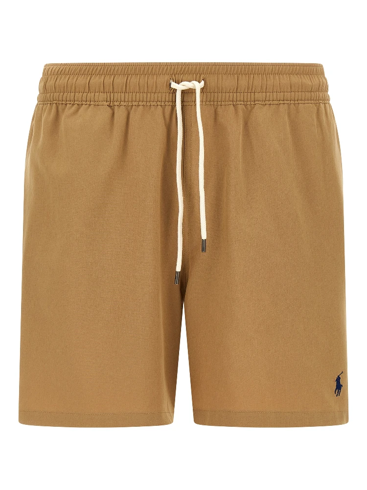 Beige Polyester Shorts