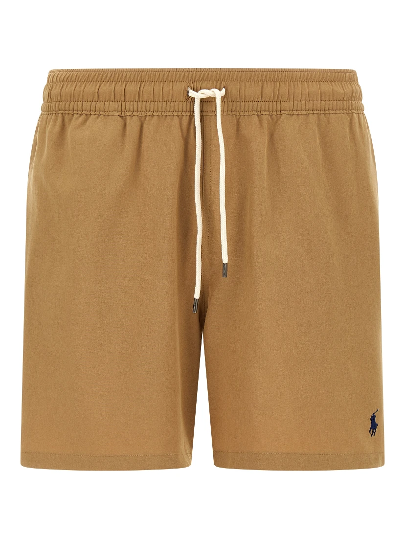 Beige Polyester Shorts
