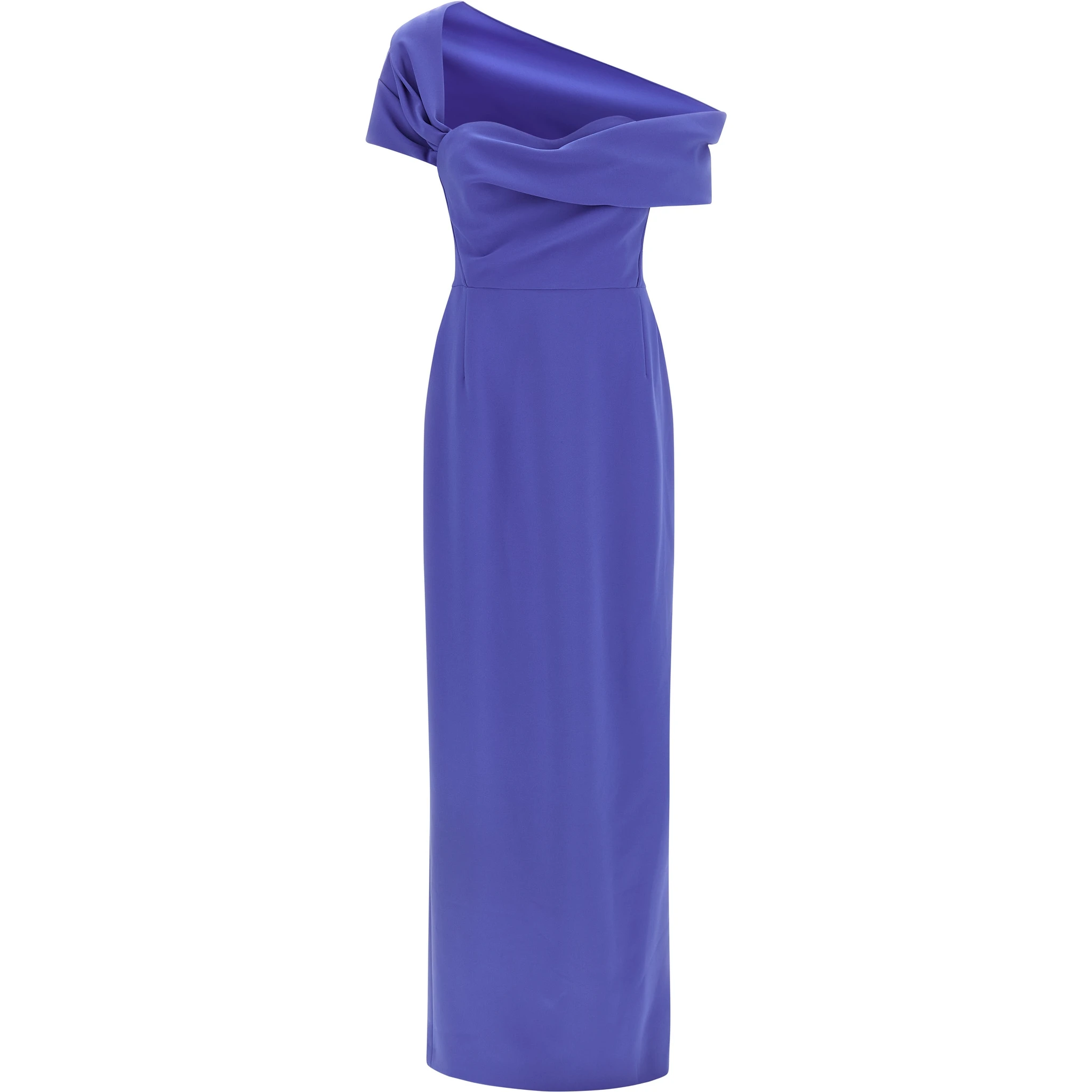 Blue Polyester Long Dress