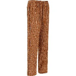 Brown Viscose Casual Pants
