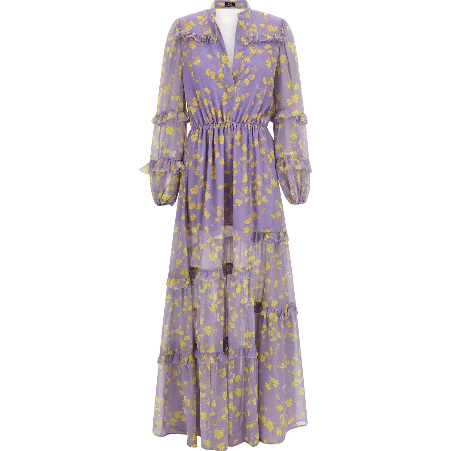 Purple Recycled Polyester Long Dress