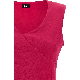Fuchsia Polyester Short Dress